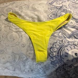 Yellow thong bikini bottoms